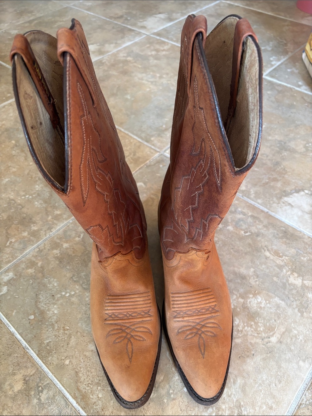 Dan Post Malboro Tan Leather Western Cowboy Boots Men’s 91/2 D